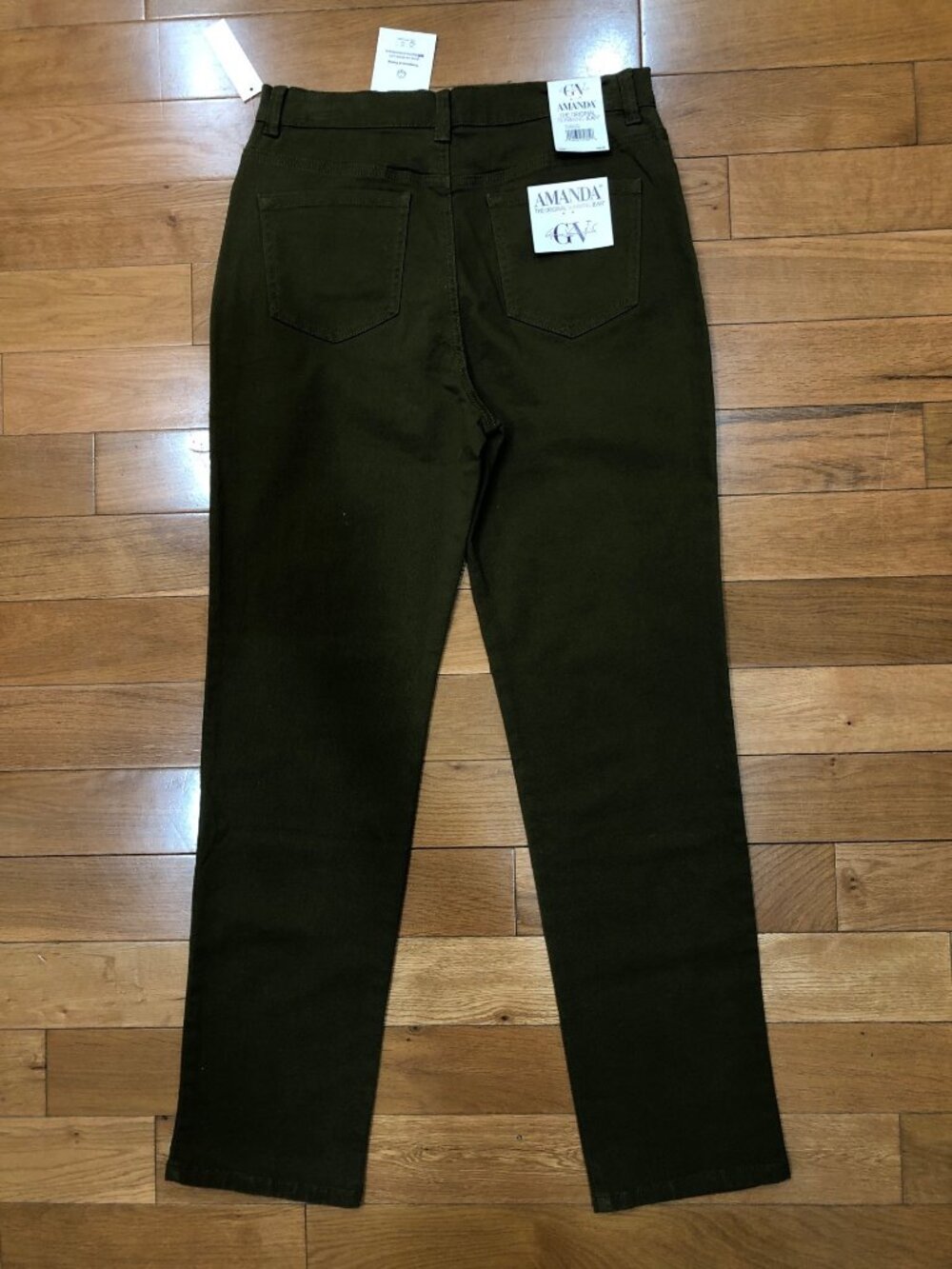 Gloria Vanderbilt Amanda Slimming High Rise Tapered Leg Olive Jeans Size 10 Ave - Picture 5 of 12
